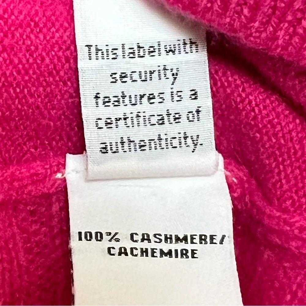 DVF 100% Cashmere Hot Flamingo Pink Sweather Sz Petite Hi-Low Barbie Doll‎